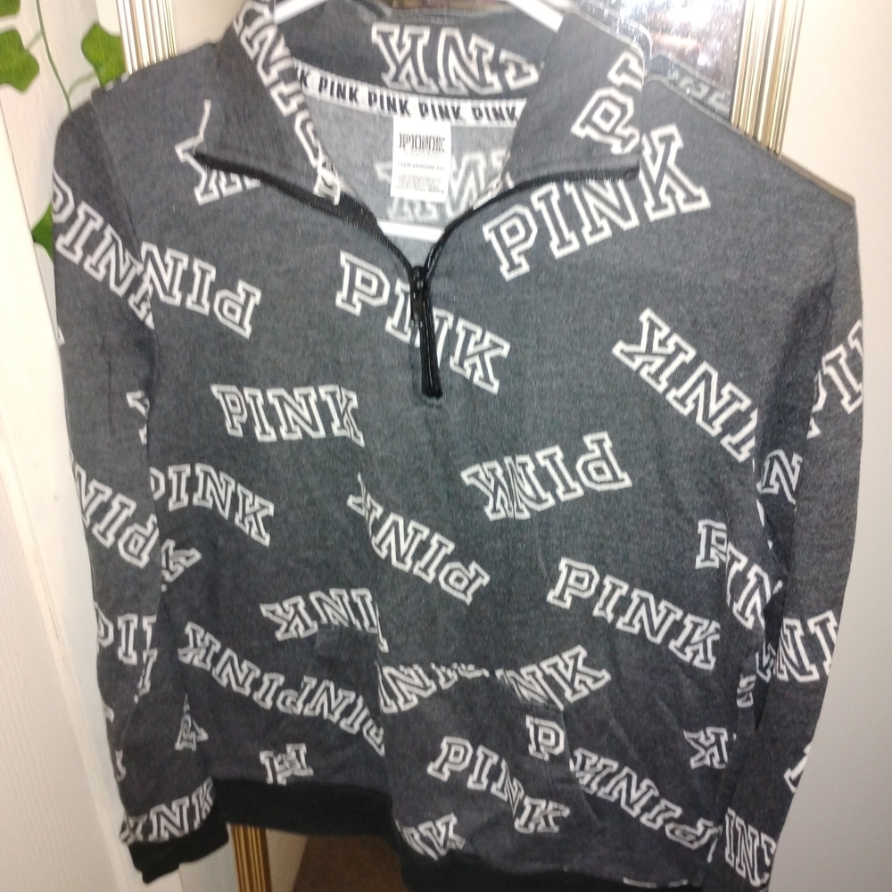 Victoria's Secret PINK Black and White Logo Pullover